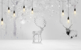 麋鹿 欧式背景画 tif分层