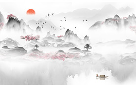 酒店高清山水画 tif分层