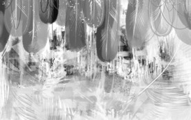 灰色羽毛奢华画 tif分层