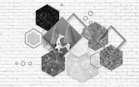 灰色几何奢华画 tif分层