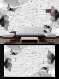 几何图案电视背景墙