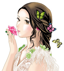 手绘 漫画 高清分层 蝴蝶美人