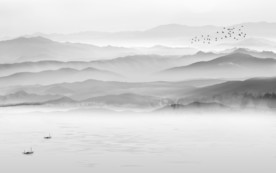 高清 客厅山水画 TIF分层画