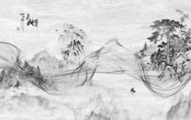 天地 风景山水画 TIF分层画