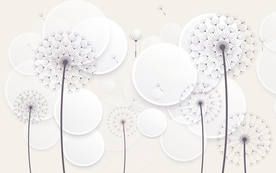 蒲公英圆圈电视背景墙