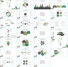 清新月度总结汇报PPT
