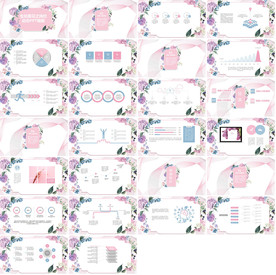 清新月度总结汇报PPT