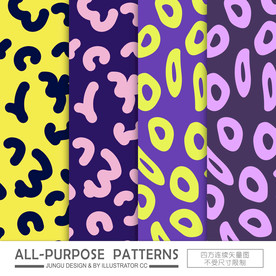 现代豹纹几何字母幻想图形底纹背