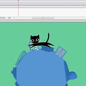 一只猫在地球上面跳动10秒片头