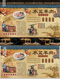 水盆羊肉背景墙
