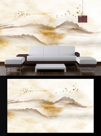 纹理山水背景墙