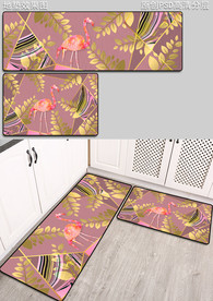 北欧几何抽象厨房地垫