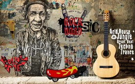 摇滚音乐涂鸦墙