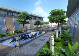 庭院景观设计效果图分层素材