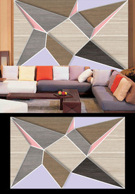 现代几何电视背景墙