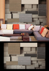 木纹立体电视背景墙