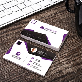 紫色黑色个人商务名片