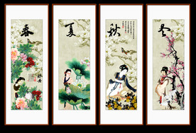 春夏秋冬装饰画