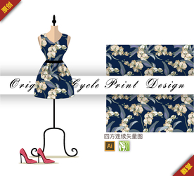 传统中国风铃兰四方连续