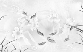 荷花 灰色新画 tif分层