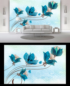 花卉电视背景墙