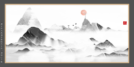 现代组合无框画