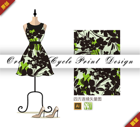 矢量扶桑剪影四方连续