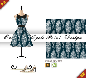 抽象鱼点四方连续