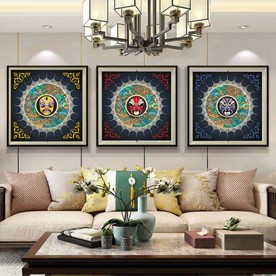 新中式客厅三联