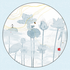 新中式荷花装饰画