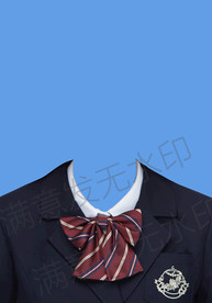 女生领花西装证件照模板