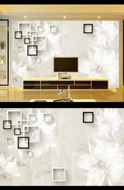 素雅花朵背景墙