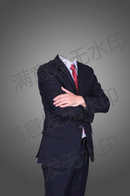 红色领带半身形象照模板