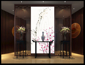 禅意山水梅花玄关