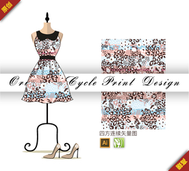 抽象野性豹纹几何四方连续