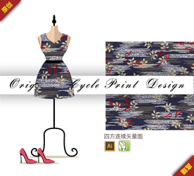 传统抽象简约四方连续