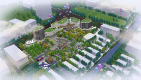 商业广场景观设计鸟瞰效果图分层