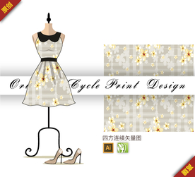 矢量桂花几何四方连续