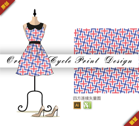 抽象几何色块四方连续