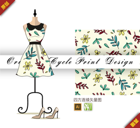 矢量桂花四方连续