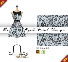 矢量创意卡通字母四方连续