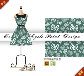 矢量卡通字母四方连续