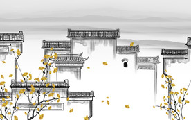 徽派灰色新山水画 TIF分层