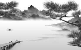 奢华灰色新山水画 TIF分层