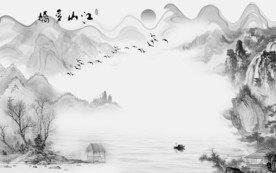 高端 灰色新山水画 TIF分层