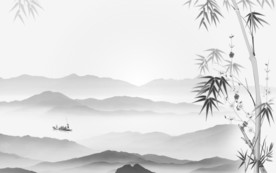 竹子新意境山水画 TIF分层