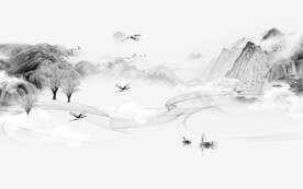 线条 新意境山水画 TIF分层