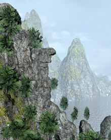 现代高山峻岭险峻