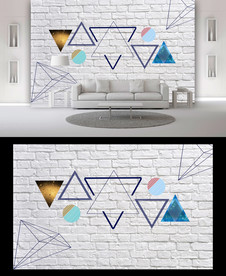简约几何背景墙