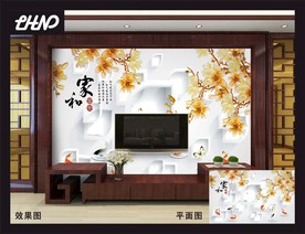 3D电视客厅背景墙